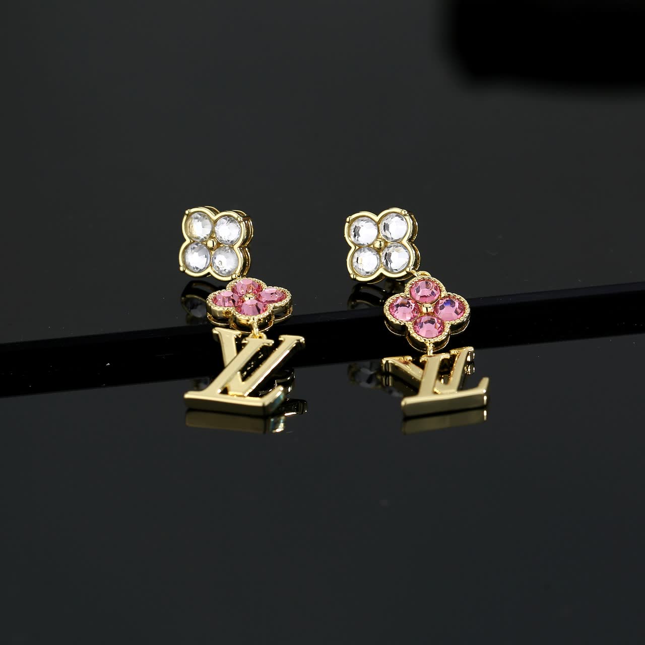 Louis Vuitton Pink Crystal Earrings